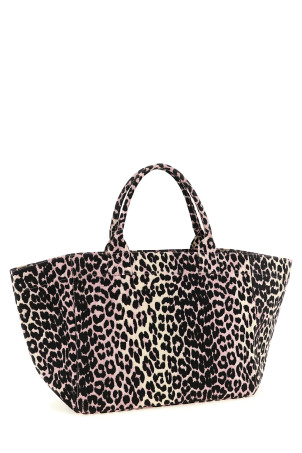 'Leopard Sequin XXL Tote' shopping bag Pink