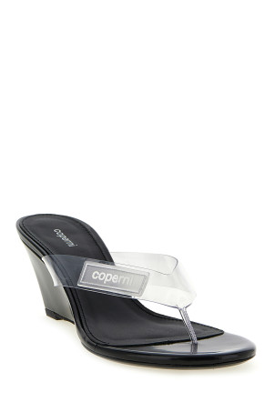 Logo patch sandals Transparent