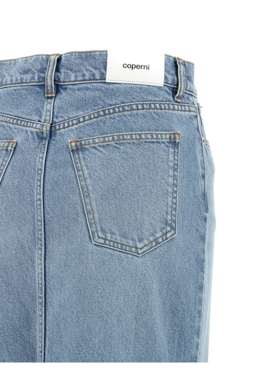 'One-Leg Denim' skirt BLUE