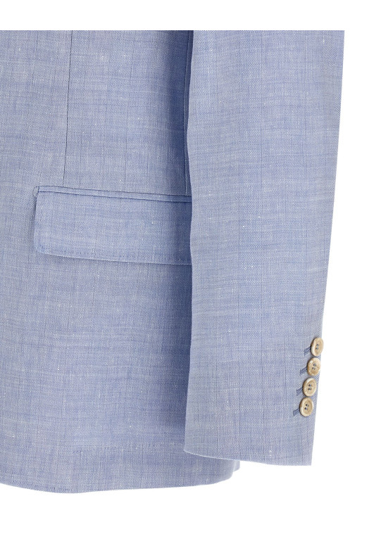 Linen and wool chevron blazer BLUE