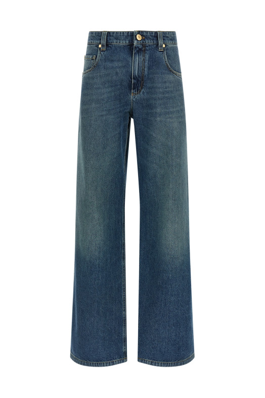 Stonewashed denim jeans Blue