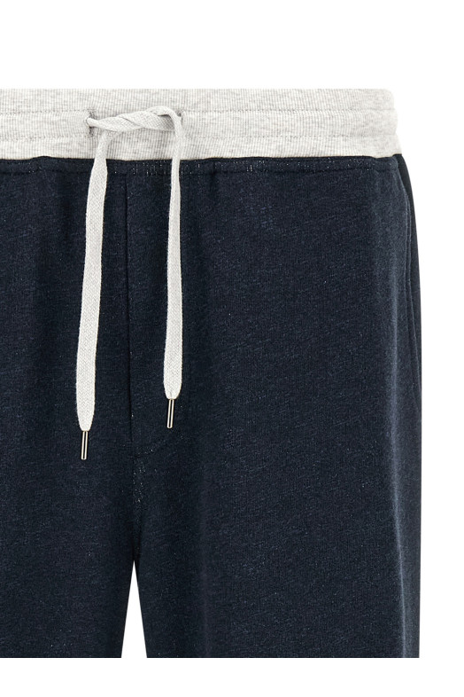 Linen cotton joggers Blue