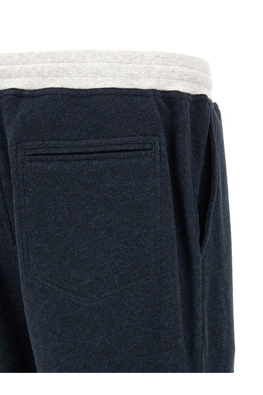 Linen cotton joggers Blue