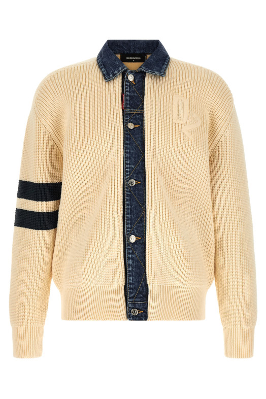 'Denim Mix D2' cardigan Beige