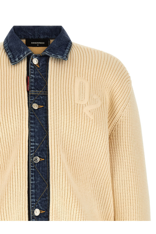 'Denim Mix D2' cardigan Beige