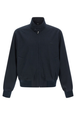 Logo embroidery blouson Blue