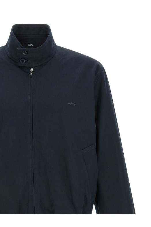 Logo embroidery blouson Blue