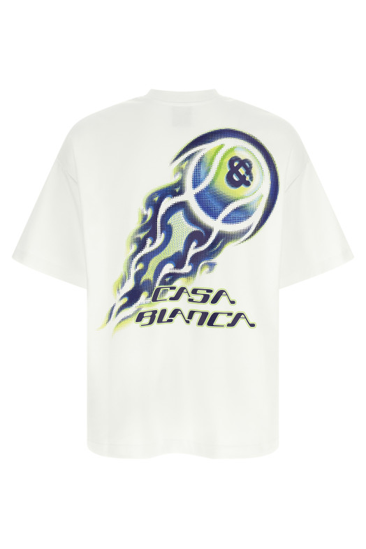 'Flaming Tennis Ball' T-shirt White