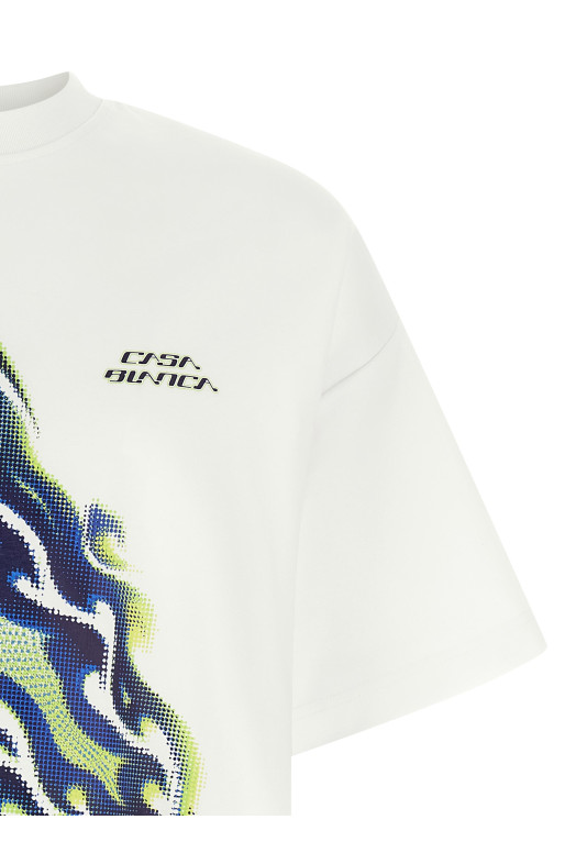 'Flaming Tennis Ball' T-shirt White