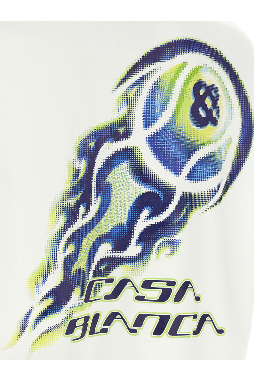 'Flaming Tennis Ball' T-shirt White