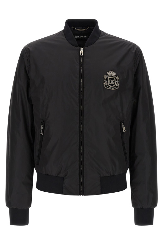 'DG' patch bomber jacket Black