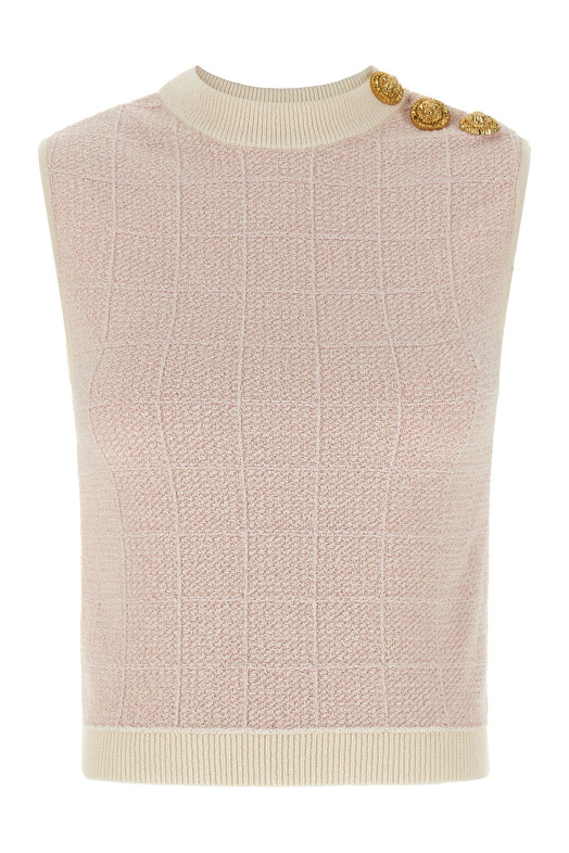 'Testa di leone' tweed vest Pink