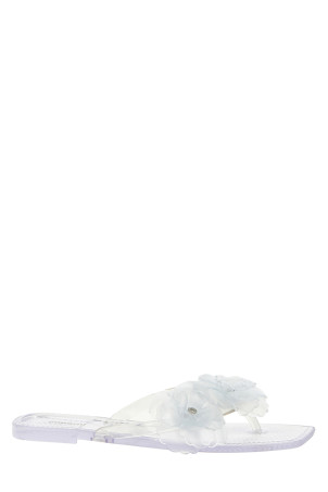 'Silicone Flower Flat' sandals Transparent
