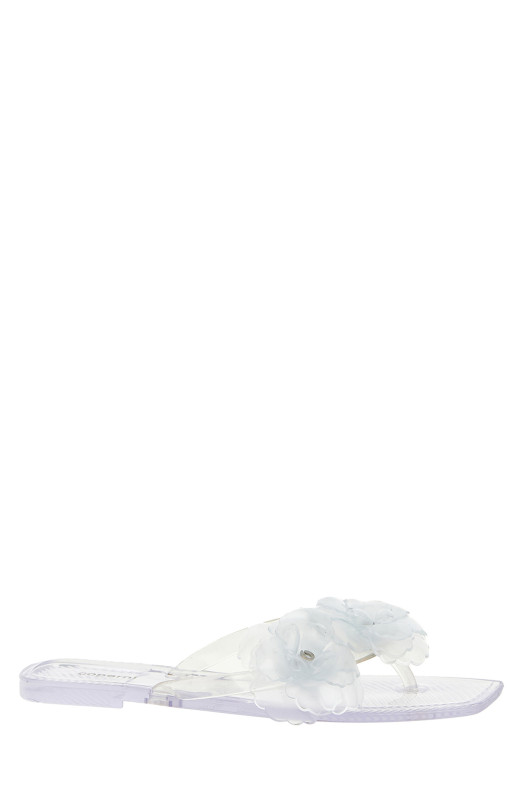 'Silicone Flower Flat' sandals Transparent