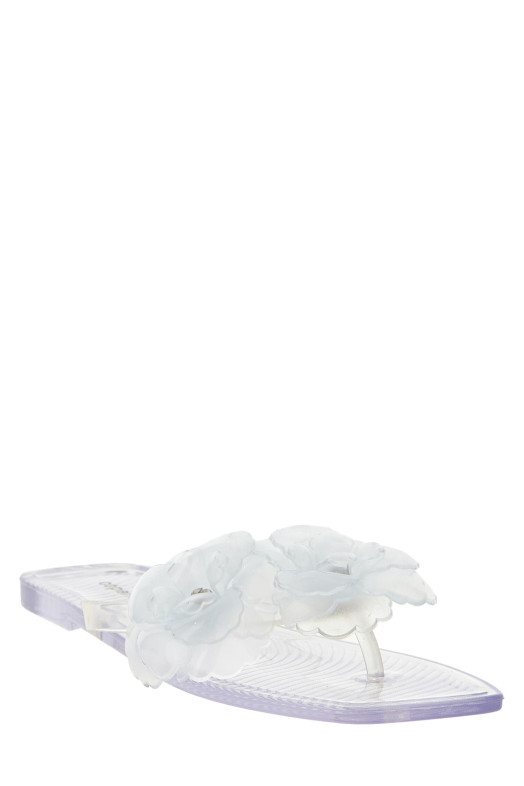 'Silicone Flower Flat' sandals Transparent