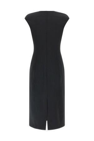 Heart-shaped neckline dress Black