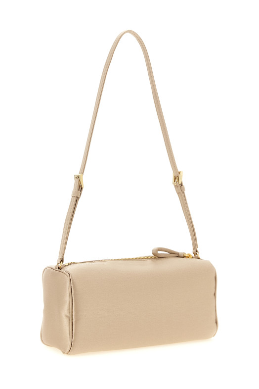 Triangle logo shoulder bag Beige