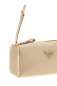 Triangle logo shoulder bag Beige