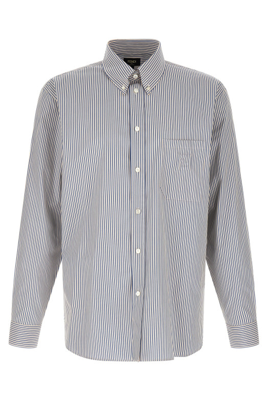 Striped button-down shirt Blue