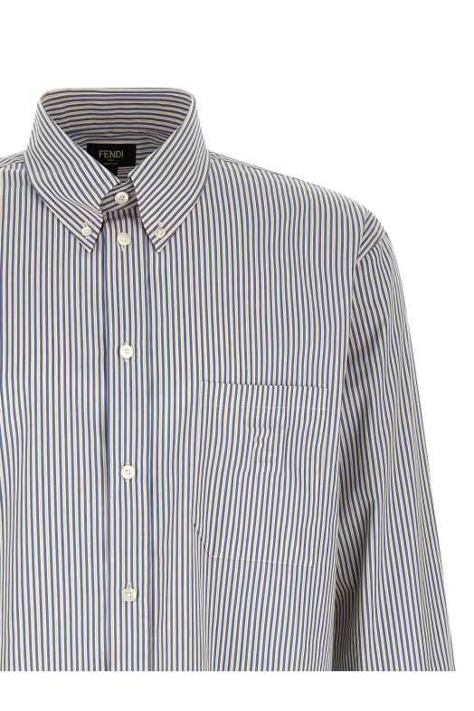 Striped button-down shirt Blue