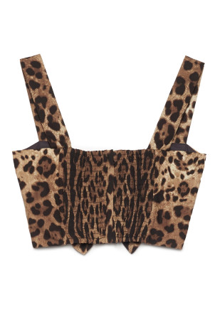 Sweetheart neckline top Brown