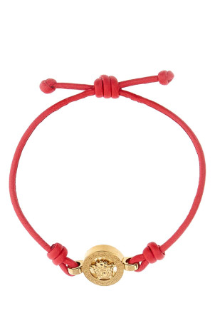 Red leather bracelet VERSACE (10196681A00637)