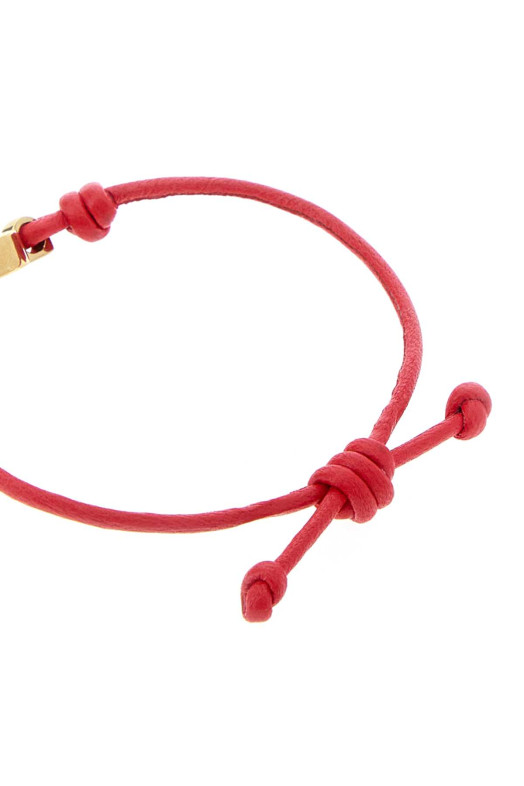 Red leather bracelet VERSACE (10196681A00637)