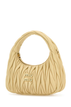 Cream nappa leather Wander handbag MIU MIU (5BC125VOOYAN88)