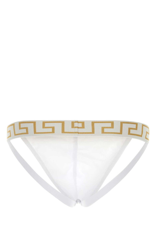 White stretch cotton brief VERSACE (AUU010171A10011)
