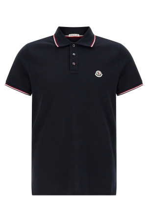 Tricolor detail polo shirt Blue