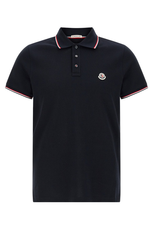 Tricolor detail polo shirt Blue