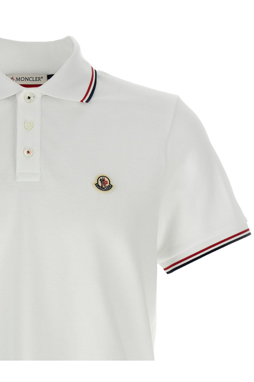 Tricolor detail polo shirt White