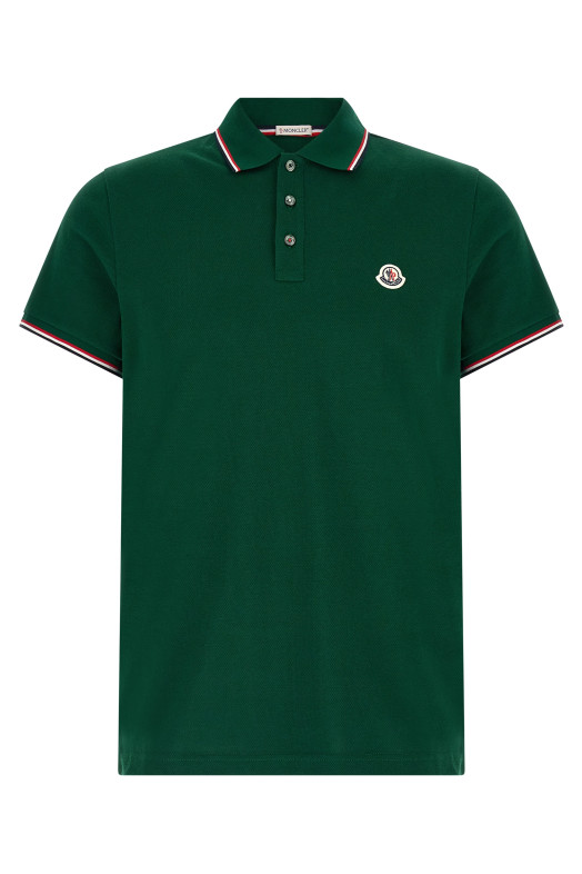 Tricolor detail polo shirt Green
