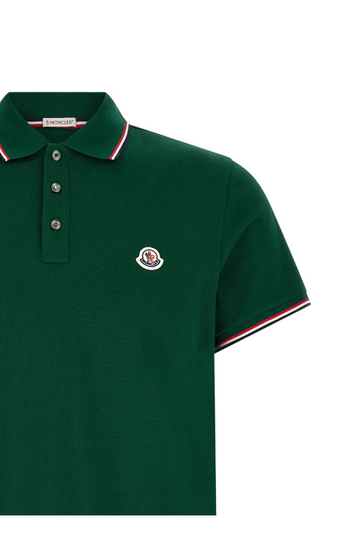 Tricolor detail polo shirt Green