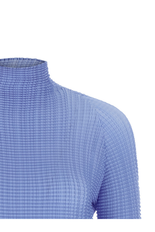 'Wooly Pleats-66' blouse BLUE