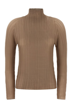 'Wooly Pleats-66' blouse Beige