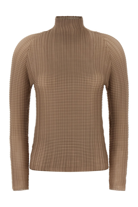 'Wooly Pleats-66' blouse Beige
