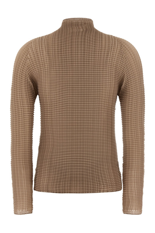 'Wooly Pleats-66' blouse Beige