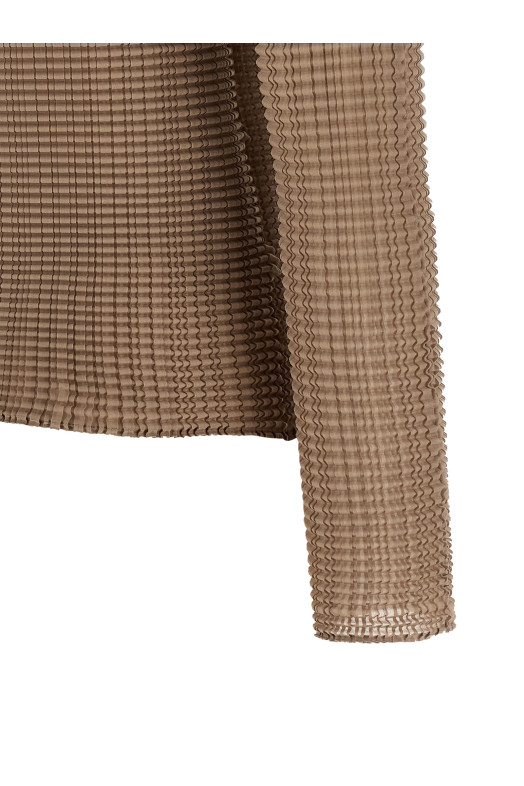 'Wooly Pleats-66' blouse Beige