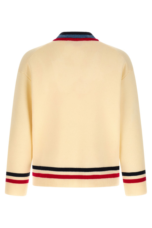 Logo embroidery sweater Beige