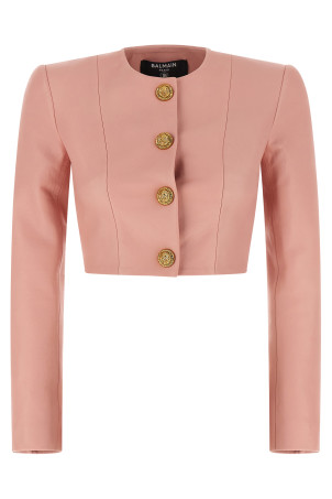 'Testa di leone' bolero blazer Pink