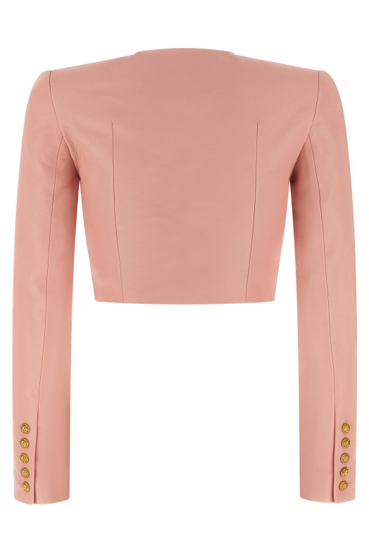 'Testa di leone' bolero blazer Pink