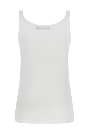 Logo embroidery tank top White