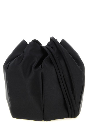 Satin mini bucket bag Black