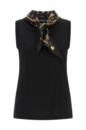 T-shirt with scarf Black