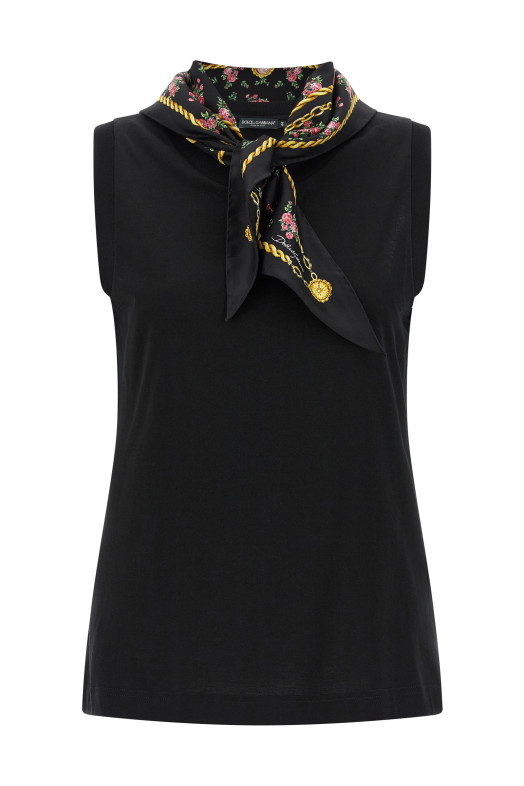 T-shirt with scarf Black