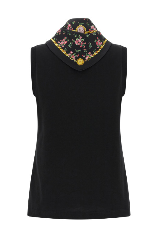 T-shirt with scarf Black