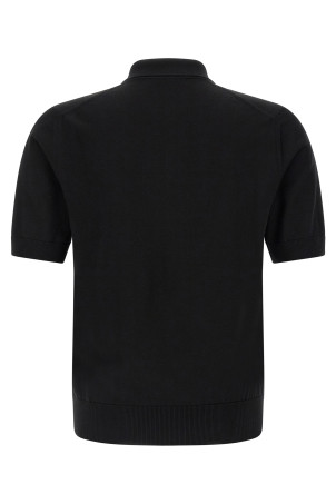 Heraldic patch polo shirt Black