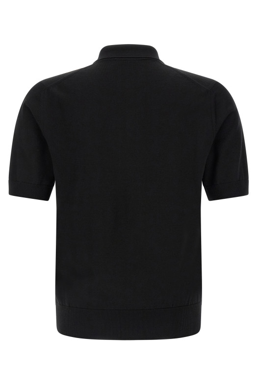 Heraldic patch polo shirt Black