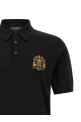 Heraldic patch polo shirt Black